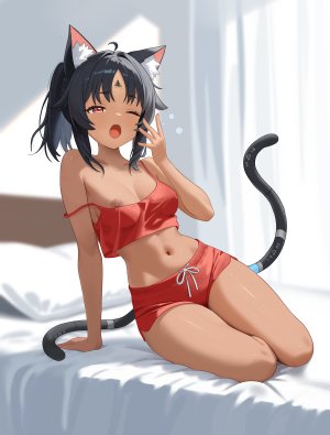 ir_who,nekomiya_mana,绝区零,兽耳,猫耳,nipples,No-Bra,tattoo