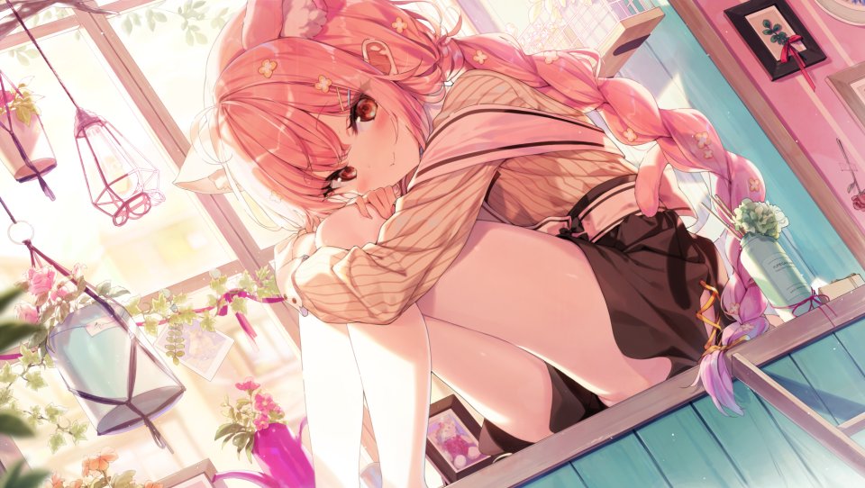 原创 Shinoba 兽耳 脸红 三股辫 猫耳 猫娘 猫尾