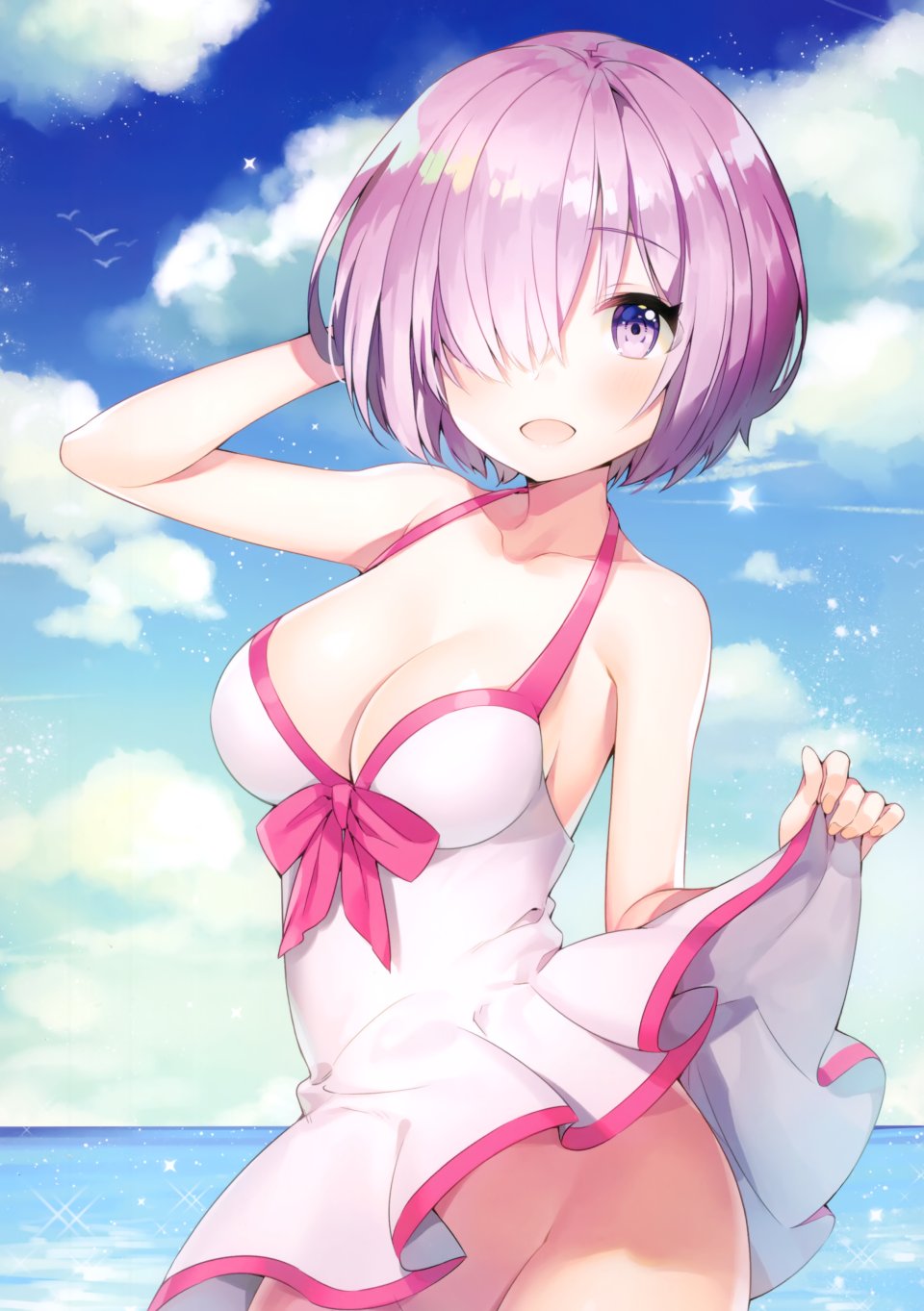 Ayamy マシュ・キリエライト 片桐 Fate/GrandOrder Cleavage 连衣裙 No-Bra Nopan