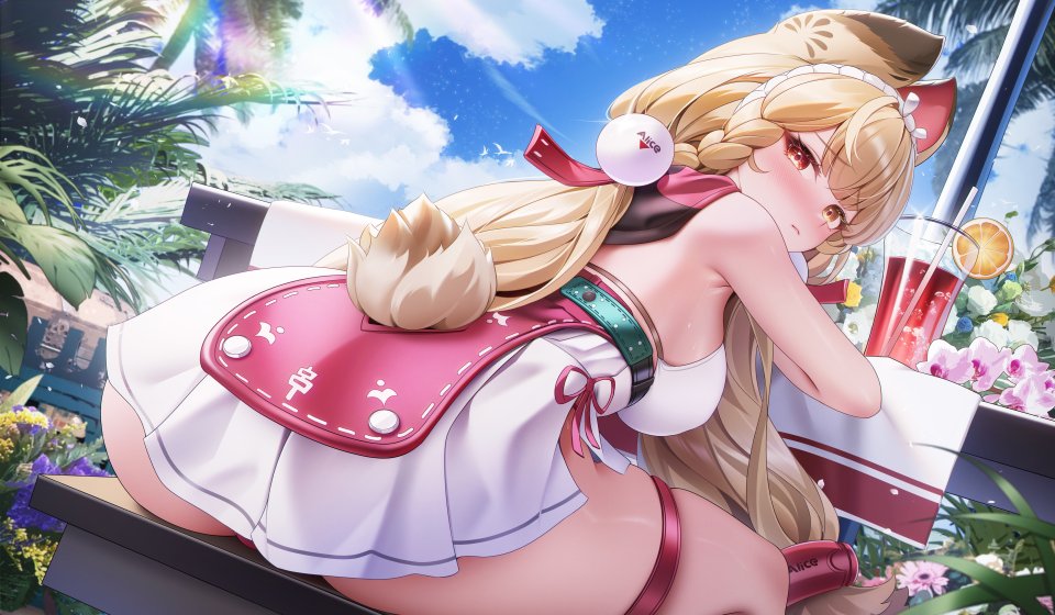 Lingse 爱丽丝·泰姆菲尔德 绝区零 兽耳 水着 兔耳 Garter 掀裙