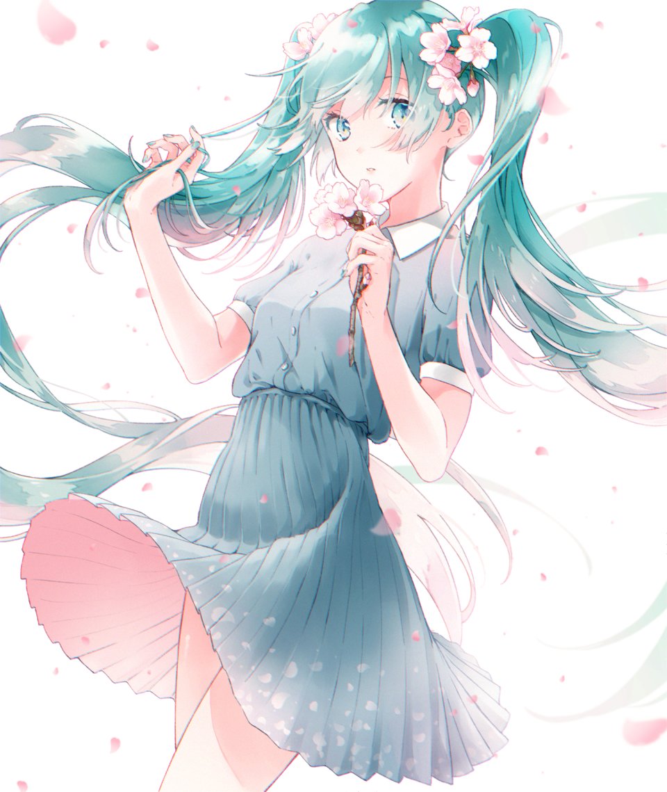 初音ミク VOCALOID 青井有紀 前发 碧眼 衬衫 发饰 Holding