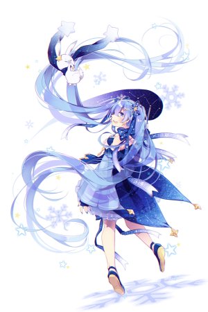 VOCALOID,StarNightSnow,初音ミク,雪ミク,雪音,雪ミク2017,朝顔みのる,single,長身像,前发,碧眼,白背景,双马尾,青发,全身