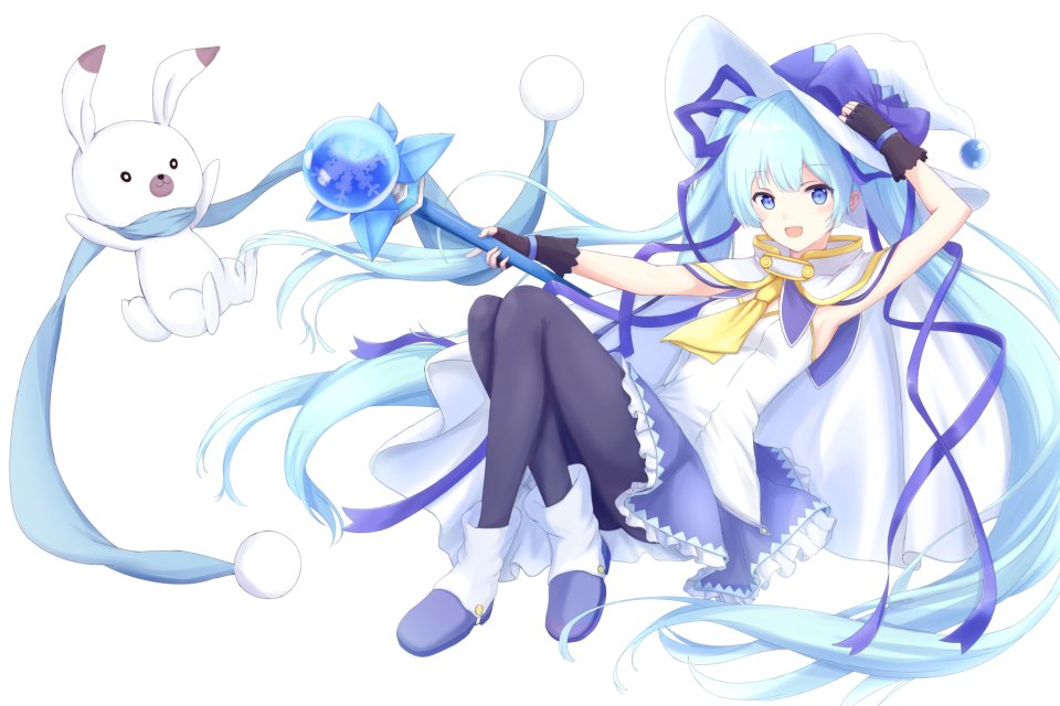 初音ミク 雪ミク Yuki_Miku_2014 VOCALOID ゆずあじ。 前发 黑丝 碧眼