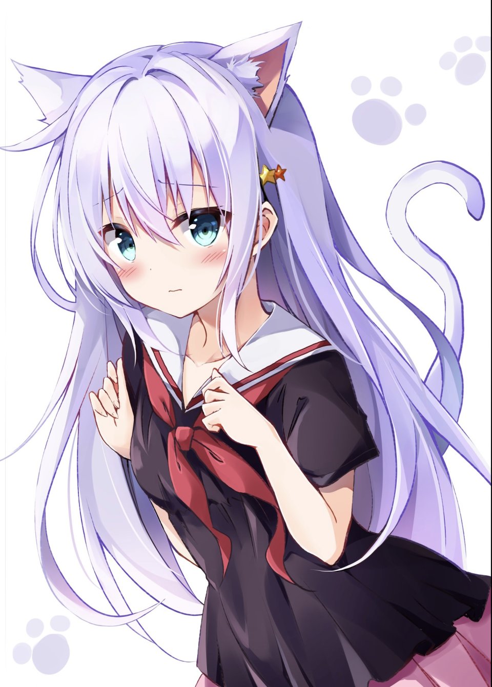 星ノ宮くのん 原创 Hyurasan 兽耳 碧眼 胸部 猫耳 猫娘