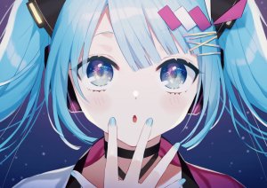 初音ミク,VOCALOID,yoritori,前发,碧眼,青发,项圈,发饰,长发,视线正对,開いた口,single