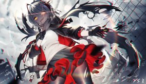 千夜QYS3,アークナイツバトルイラコン,他勢力,女の子,明日方舟,w,アークナイツ,破れタイツ,黒スト,目殺師