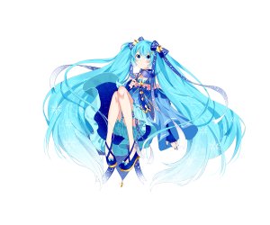 初音ミク,雪ミク,VOCALOID,mizuamemochimochi,灯笼裤,连衣裙,全身,手套,发饰,缎带,single,下着,白背景,雪ミク2017