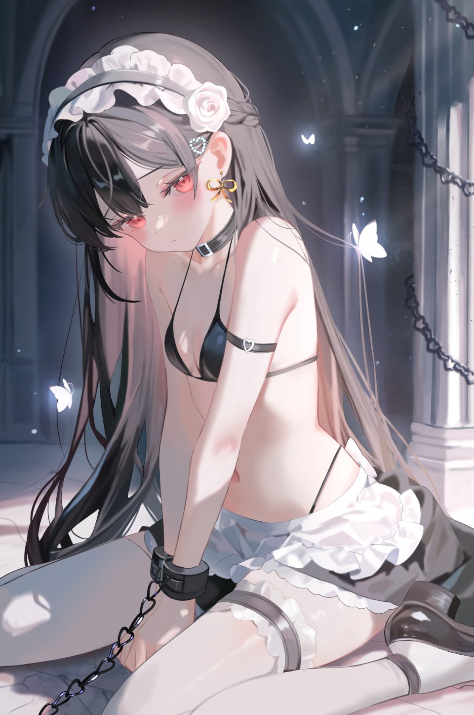 音ノ羽萌 水着 捆绑play Garter 女仆 泳装 丝袜