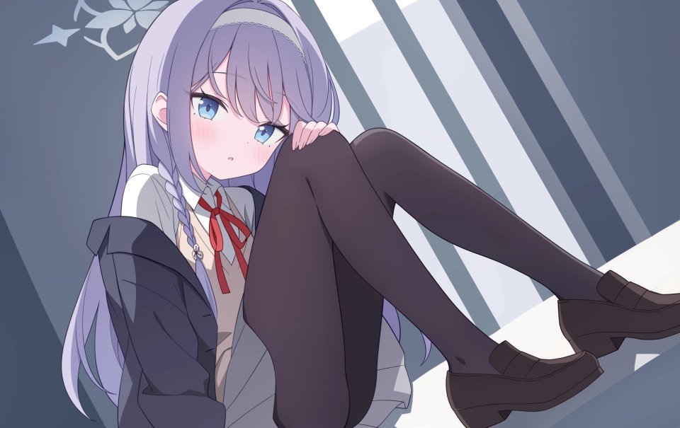 蔚蓝档案 原创 Jyt 碧眼 脸红 三股辫 发饰 光晕