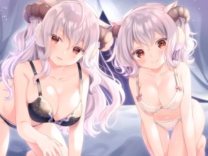 小町ぽち,羊娘めめ,Vtuber,bra,胸部,cleavage,胖次,下着