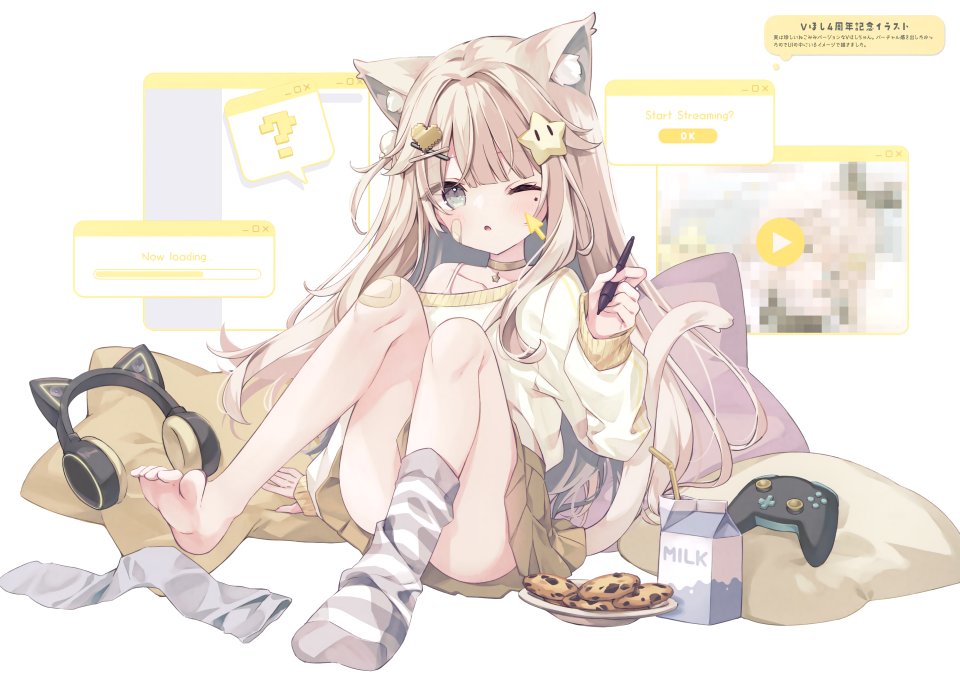 Hoshi V_Hoshi Usagigo 兽耳 创可贴 萝莉 猫耳 掀裙