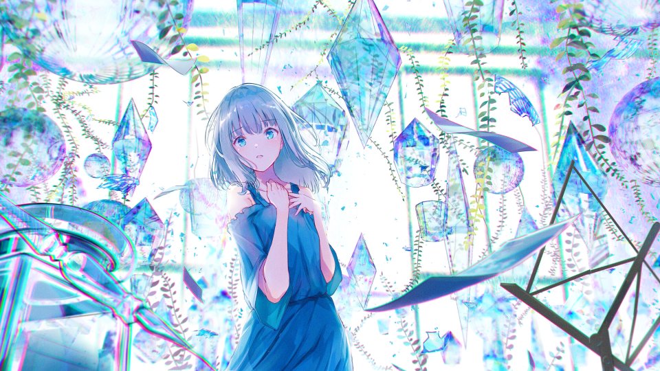 X_X_Fry 原创 青发 连衣裙 短发 夏装 Polychromatic