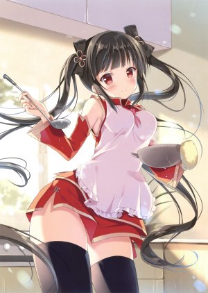 花花捲,汉服,旗袍,双马尾,黑发,丝袜
