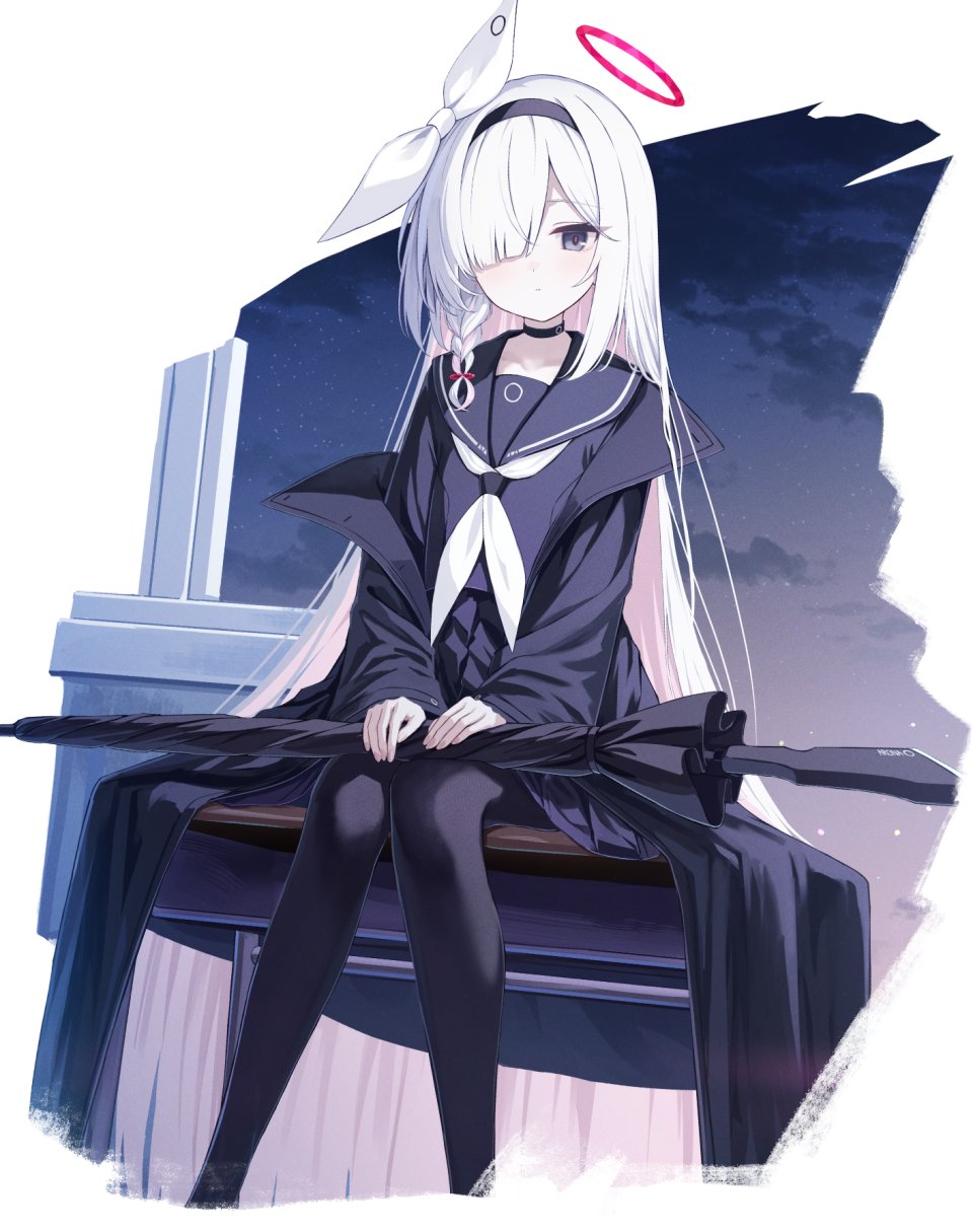 Takashima_Shoa 阿洛娜 普拉娜 蔚蓝档案 光晕 裤袜 制服 掀裙